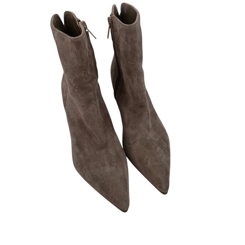 NWOT Marc Fisher LTD Brown Suede Mavey Pointed Toe Zip Ankle Booties Size 5.5